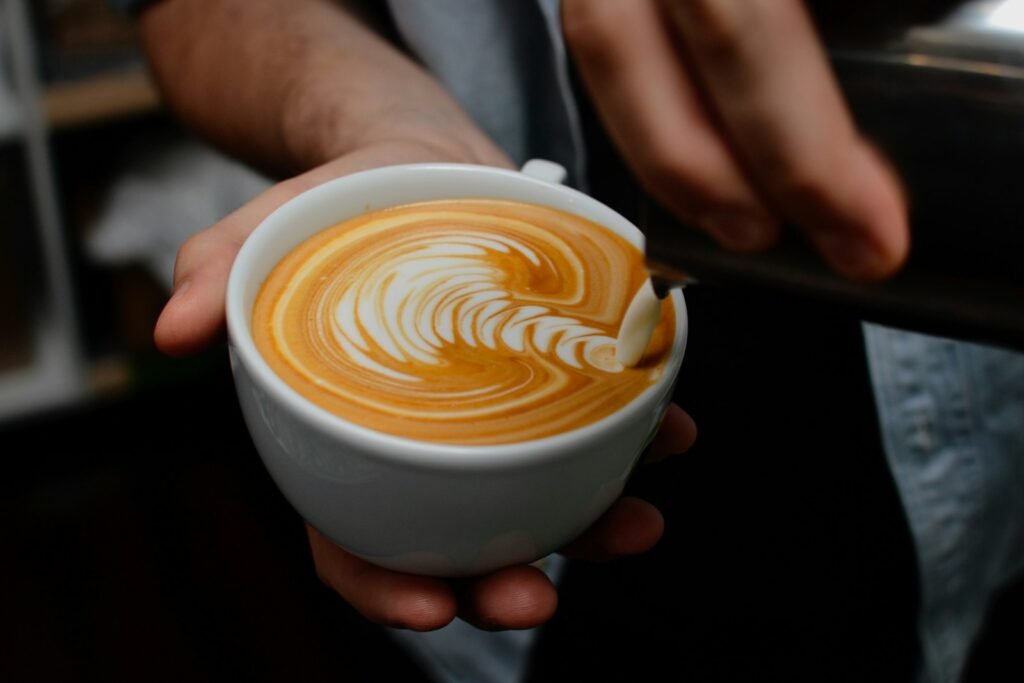 Barista making coffee
