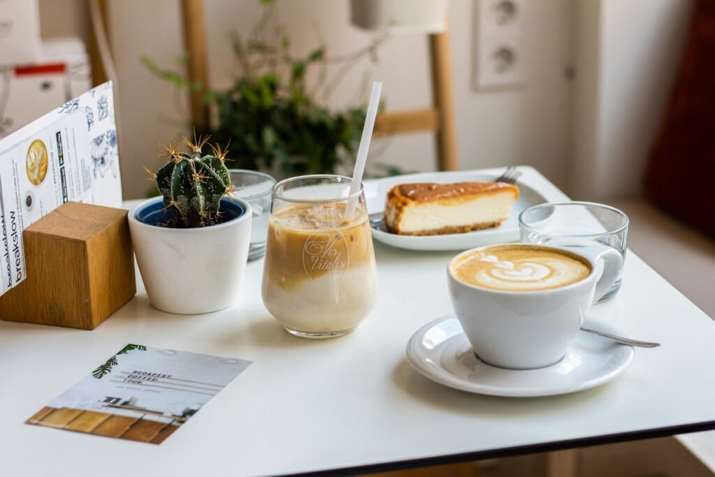 A cappuccino in a cup
