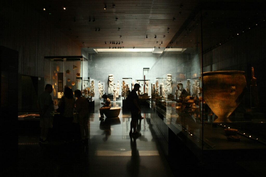 Group of people in a museum gallery