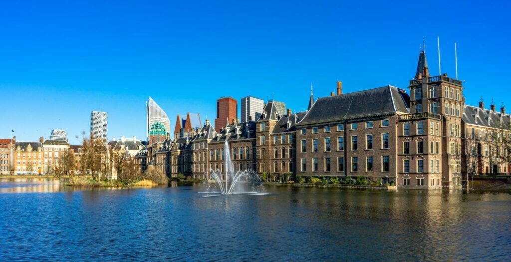 The Binnenhof and Hofvijver in The Hague, where Prinsjesdag takes place