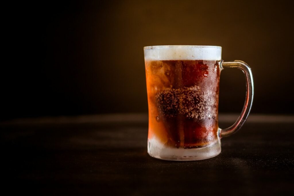Glass of dark beer