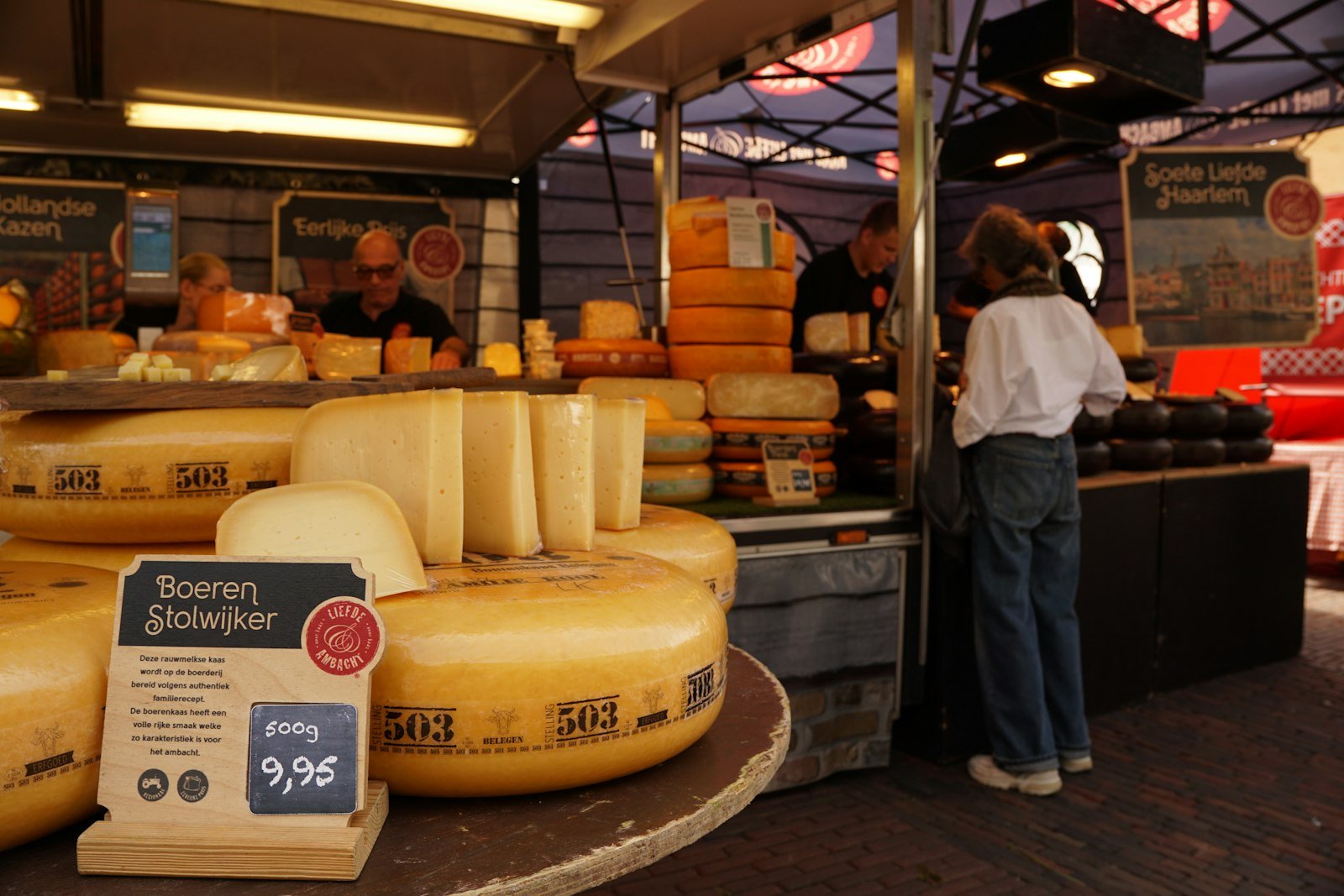Cheese on sale at a market