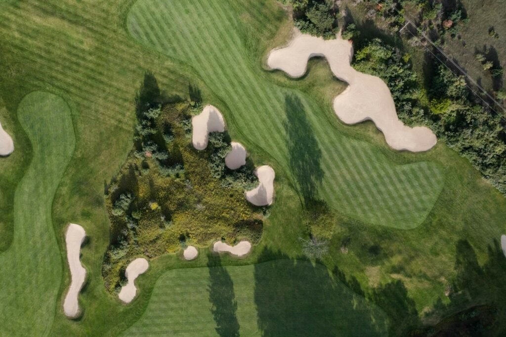 Aerial view of a golf course