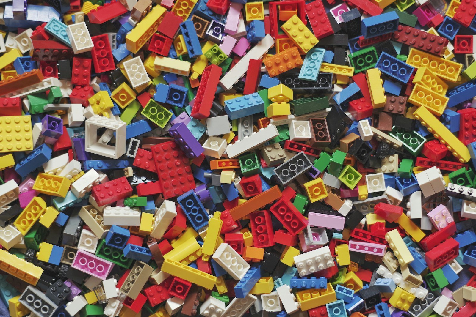 Colourful toy building bricks