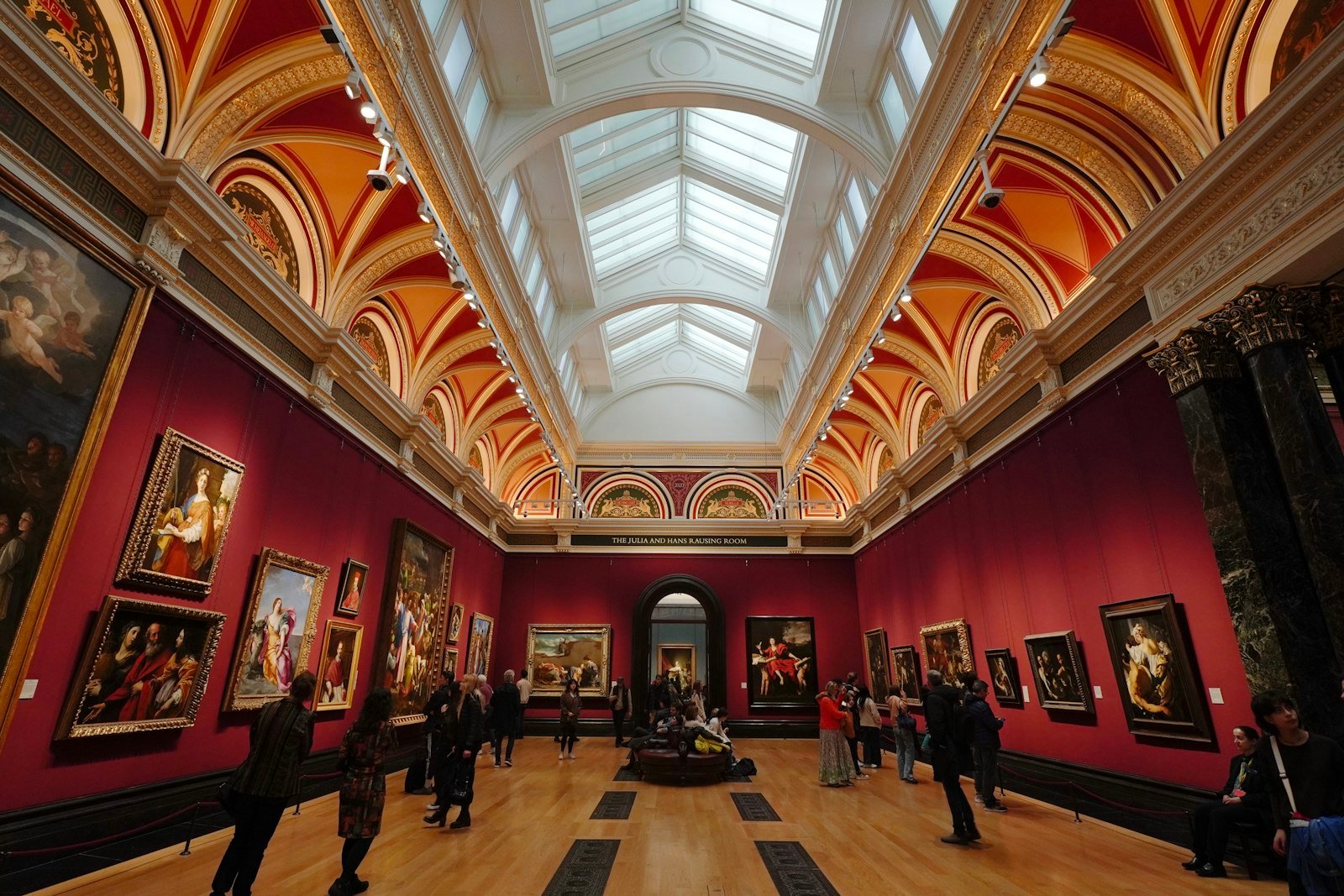 Gallery room filled with paintings